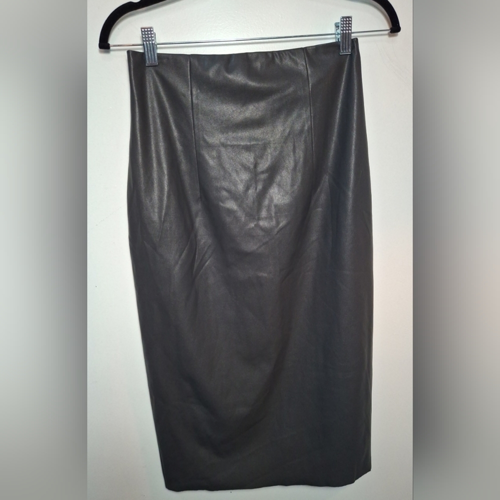 Daniela Corte Boston Gray Vegan Leather Pencil Skirt Size Small